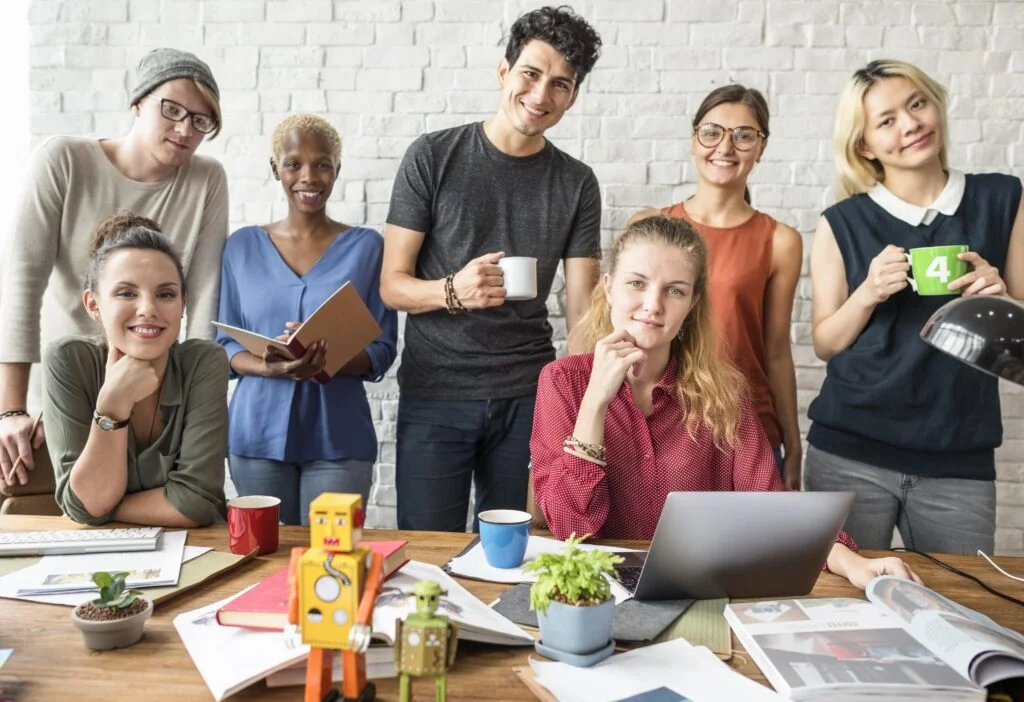 Freelancers and clients collaborating